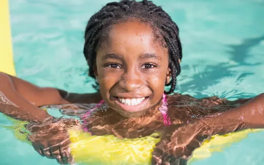 a person in a pool