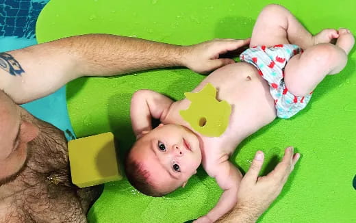 a baby in a tub