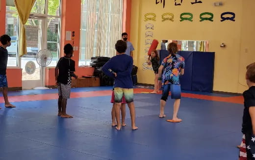a group of children in a room