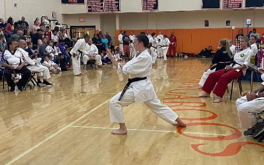 a person in a karate uniform