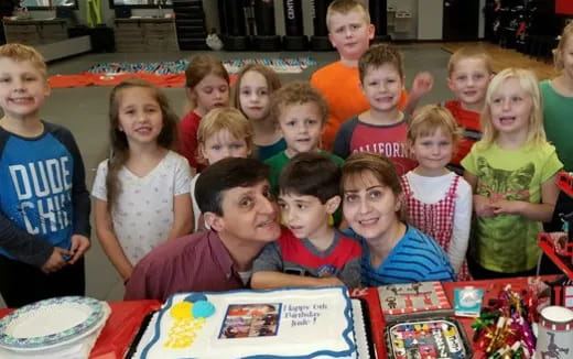 a group of children posing for a photo