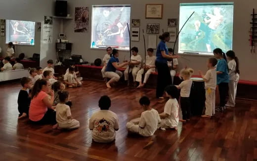 a group of children in a classroom