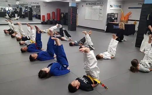 a group of people in a circle