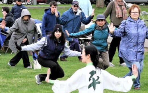 a group of people on a field