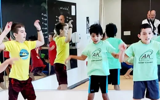 a group of kids in a classroom