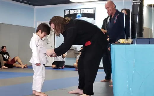 a person in a karate uniform