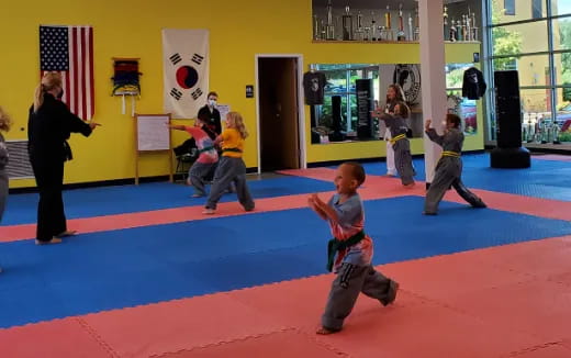 a group of children in a room