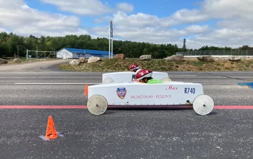 a go kart on a track