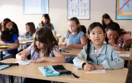 a group of students in a classroom