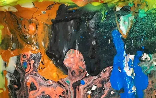 a close-up of a painting