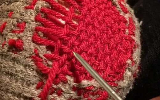 a close-up of a red substance