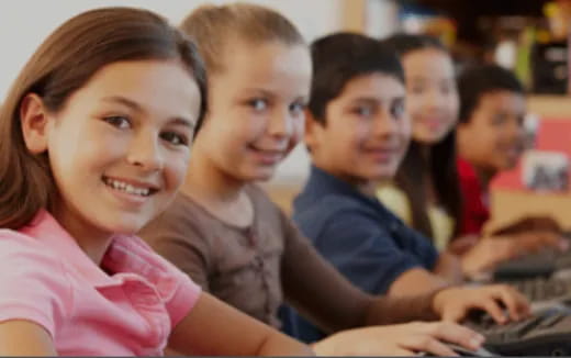 a group of children in a classroom