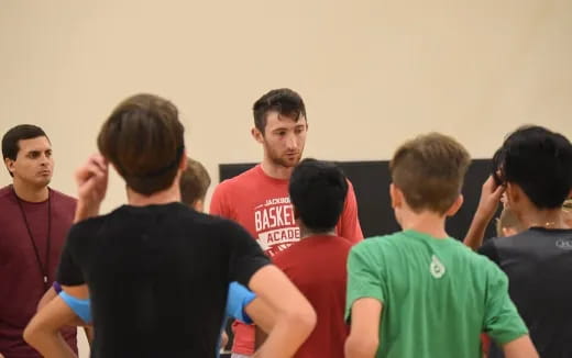 a group of people in a room