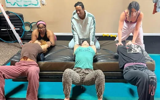 a group of people sitting on a couch