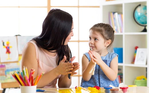 a woman and a child