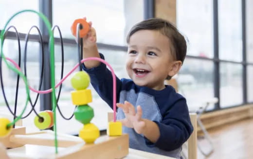 a child playing with toys