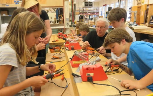 a group of people working on a project