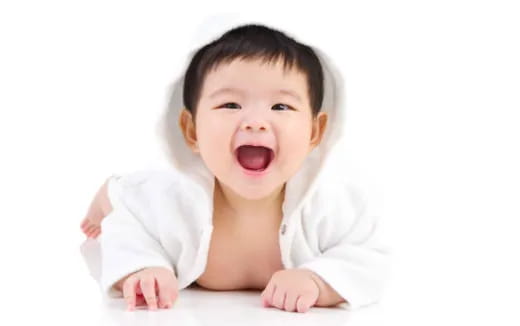 a baby with its mouth open