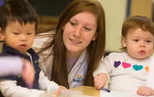a person and two children