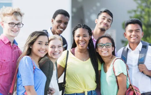 a group of people posing for a photo