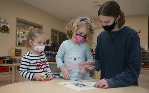 a person and a couple of children