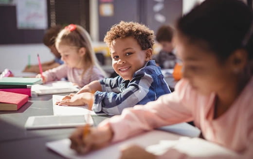 a few children in a classroom