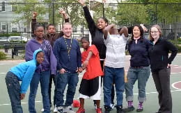 a group of people posing for a photo