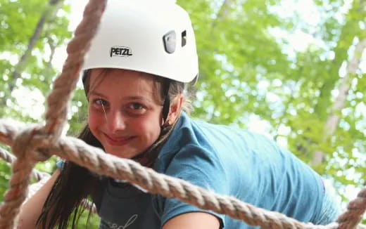 a person wearing a hard hat