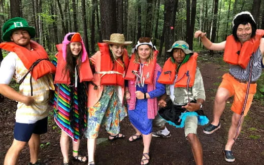a group of people in clothing