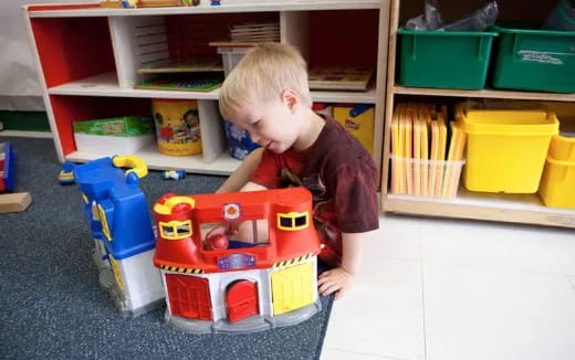 a child playing with toys