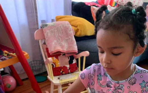 a child with a toy