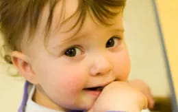 a close-up of a baby