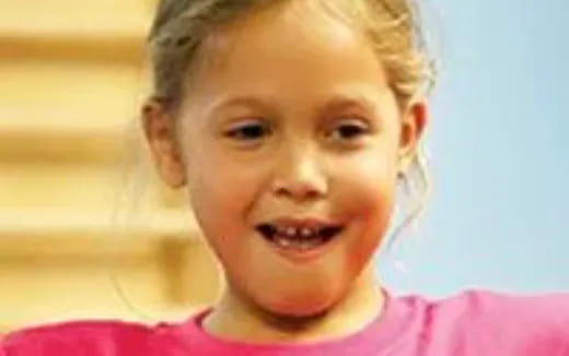 a close-up of a girl