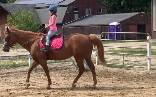 a girl riding a horse