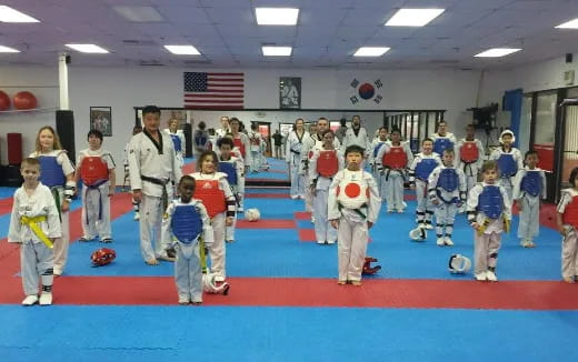 a group of children in a gym