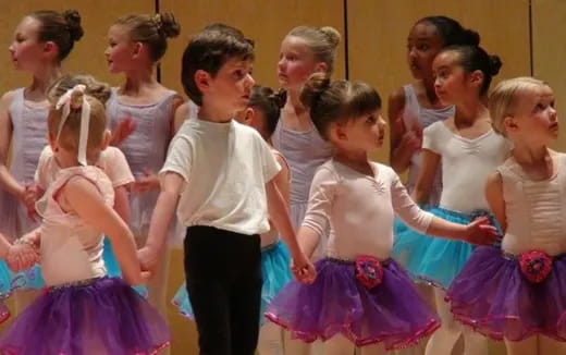 a group of children in a line