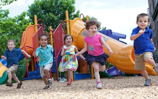 a group of children on a playground