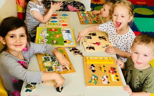 a group of children playing with toys