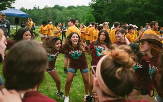 a group of people dancing