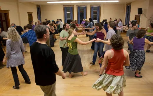 a group of people dancing
