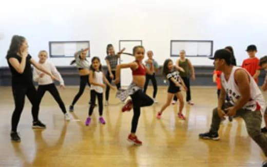 a group of people dancing