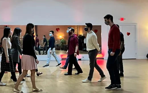 a group of people dancing