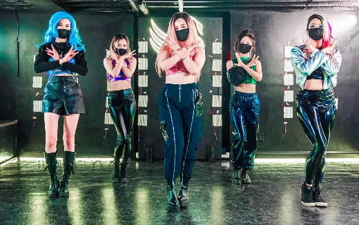 a group of women wearing clothing