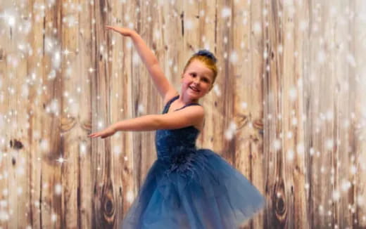 a person in a blue dress