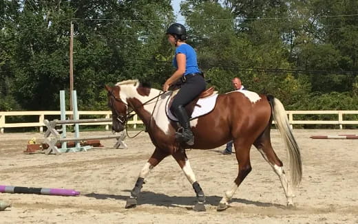 a person riding a horse