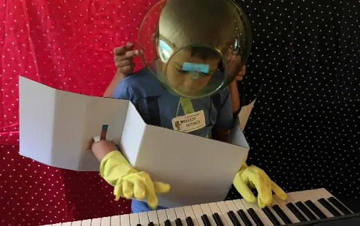 a person wearing a mask
