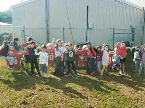 a group of children posing for a photo