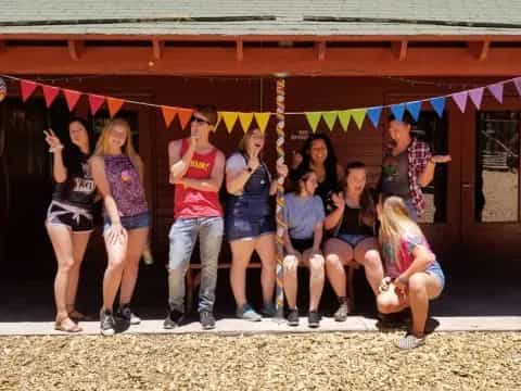 a group of people posing for a photo