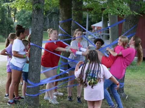 a group of children playing on a playground