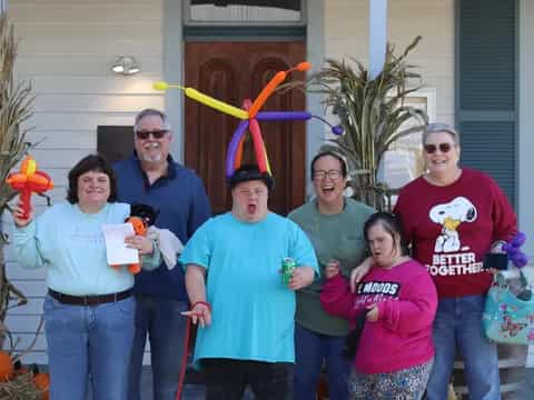 a group of people posing for a photo